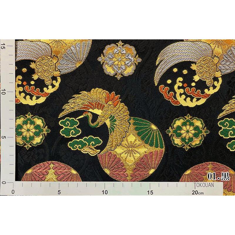 京都西陣織・金襴金襴生地 京都西陣織 花立涌地に鶴亀紋 全2色 京都西陣織・金襴金襴生地 京都西陣織 花立涌地に鶴亀紋 全2色