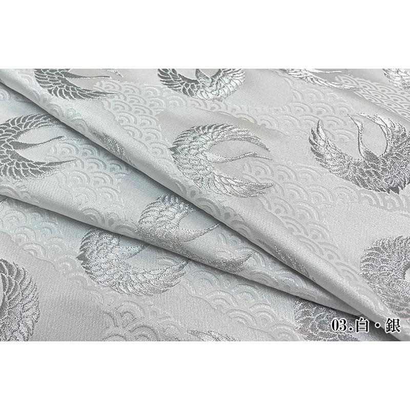 本格陣羽織　大人サイズ　家紋変更可能　青に白鶴の金襴生地 本格陣羽織 大人サイズ 家紋変更可能 青に白鶴の金襴生地