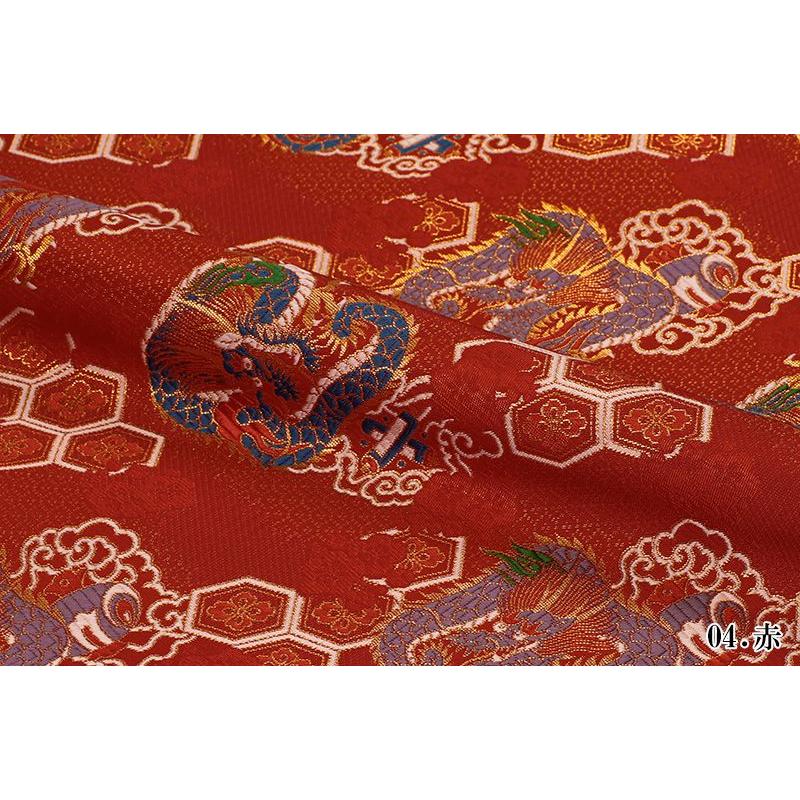 金襴生地 京都西陣織 亀甲花菱に龍 (全5色) 10cm単位 切り売り 金襴生地 京都西陣織 亀甲花菱に龍 (全5色) 10cm単位 切り売り