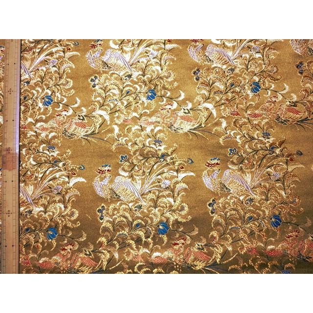 金襴生地 京都西陣織 鳳凰 金茶 10cm単位 切り売り 金襴布 金襴