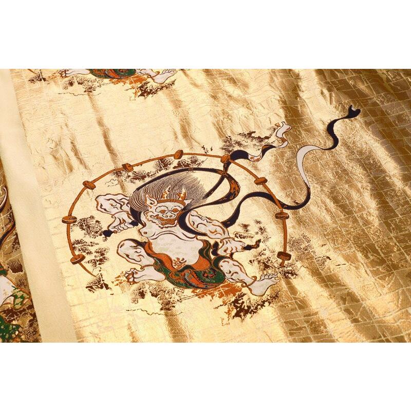 和柄 生地 金襴生地 京都 西陣織 風神雷神・大 生地巾38cm×長さ75cm