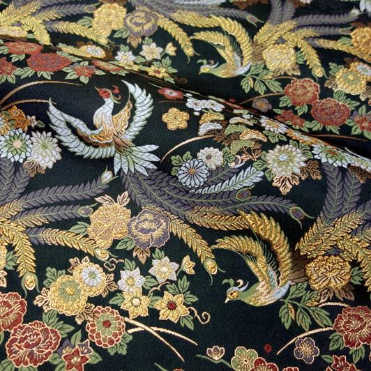 金襴生地 京都西陣織 牡丹鳳凰 黒 10cm単位 切り売り 母の日 金襴布 金襴 和柄 生地 はぎれ 布 通販 和柄生地 よさこい Kinran Kakuu136 都香庵 通販 Yahoo ショッピング