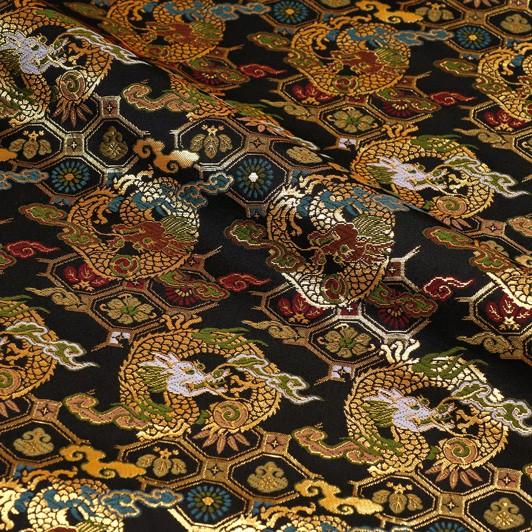 金襴生地 京都西陣織 丸龍蜀江 黒 10cm単位 切り売り 母の日 金襴布 金襴 和柄 生地 はぎれ 布 通販 和柄生地 よさこい Kinran Kakuu149 都香庵 通販 Yahoo ショッピング