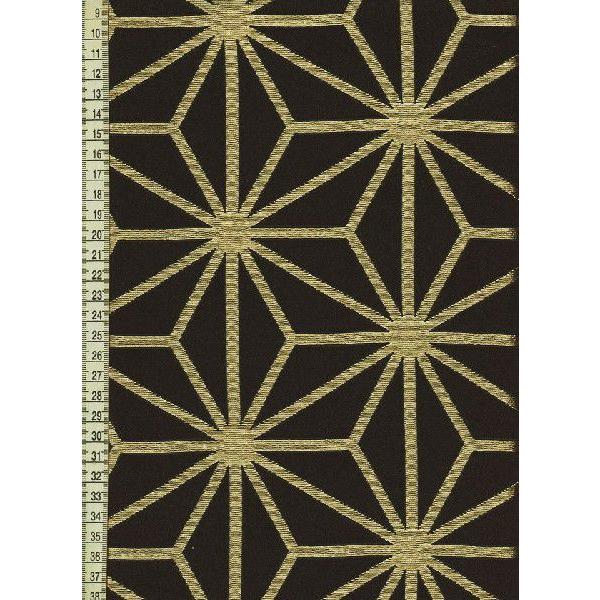 金襴生地 京都西陣織 麻の葉 黒・金 10cm単位 切り売り 金襴布 金襴 和 