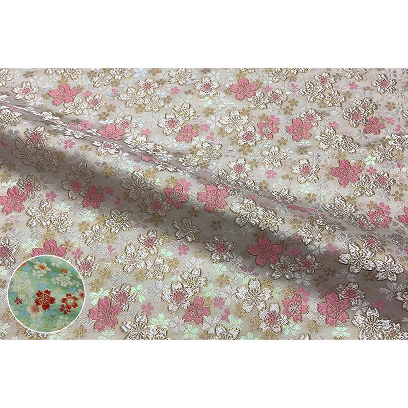 和柄生地 金襴生地 京都西陣織 うす墨の桜 (全2)色 10cm単位 和柄生地 金襴生地 京都西陣織 うす墨の桜 (全2)色 10cm単位