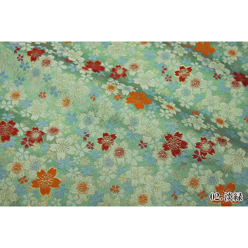 和柄生地 金襴生地 京都西陣織 うす墨の桜 (全2)色 10cm単位 和柄生地 金襴生地 京都西陣織 うす墨の桜 (全2)色 10cm単位