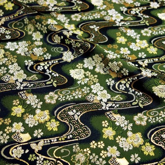 金襴生地 京都西陣織 緑地桜扇文 10cm単位 切り売り 母の日 金襴布 金襴 櫻 和柄 生地 はぎれ 布 通販 和柄生地 よさこい Kinran Shokubu4 都香庵 通販 Yahoo ショッピング