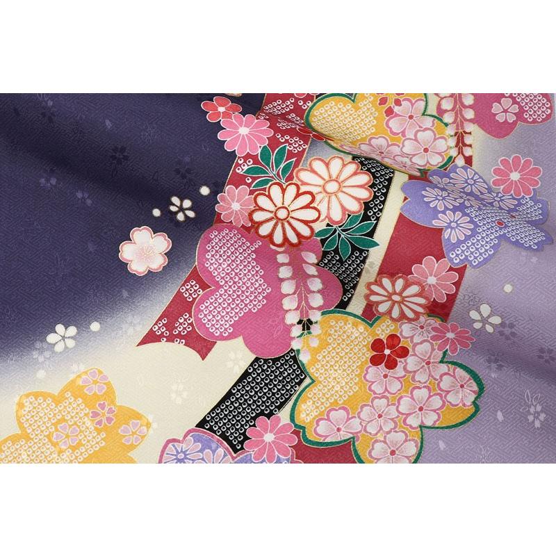 和柄 生地 京 金彩友禅 束ねのしに花 生地巾37cm×長さ159cm単位