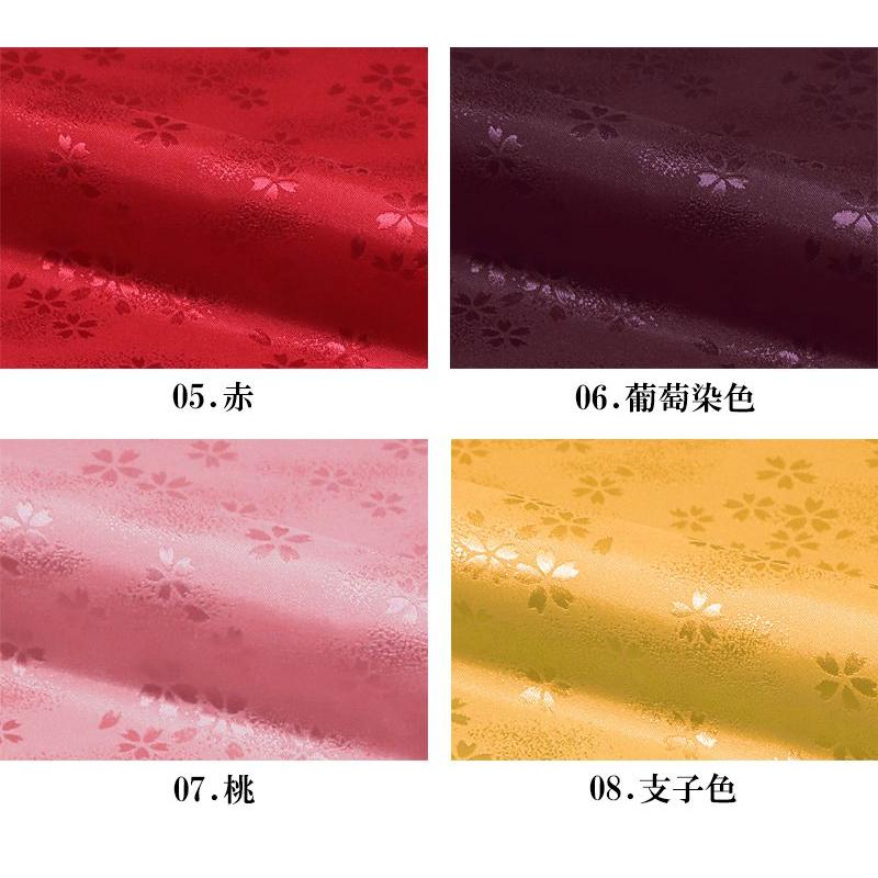 2158様感謝‼️蔵出しJAPAN GOZEN天然木　梨地最高級布着砂子御膳 5客 和柄 生地 京 綸子 りんず 霞桜 (全9色) 糊加工なし 50cm単位