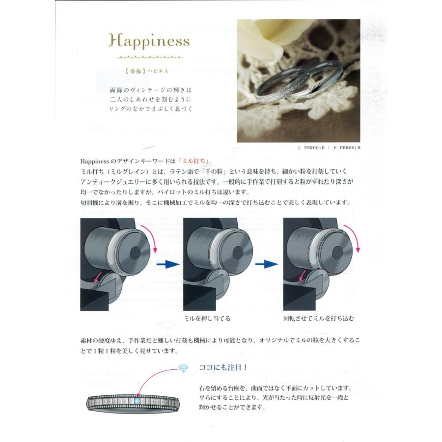 Happiness【幸福】   結婚指輪  PilotBridal  ハピネス パイロットブライダル マリッジリング  PBR001D（Pt999）/ Diamond0.1ct   D＝ダイヤ付 幅2.8ｍｍ #8~#16｜tokoyo｜04