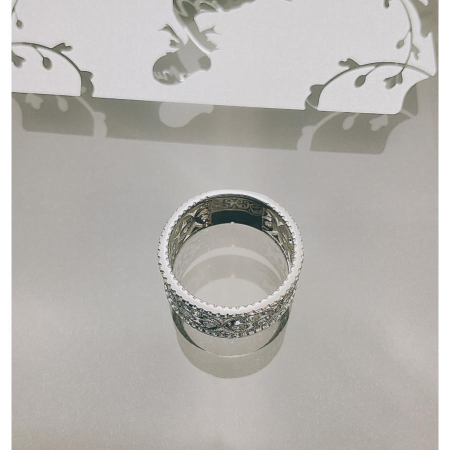 Ricco Ricco」K18ホワイトゴールド ダイヤリング ミル打ち