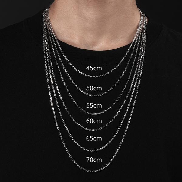 ネックレス あずきチェーン 小豆チェーン 太角 アンカー 4面