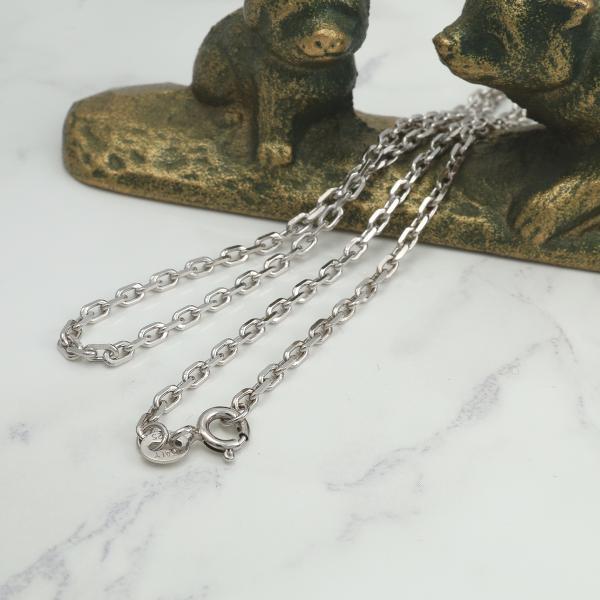 ネックレス あずきチェーン 小豆チェーン 太角 アンカー 4面