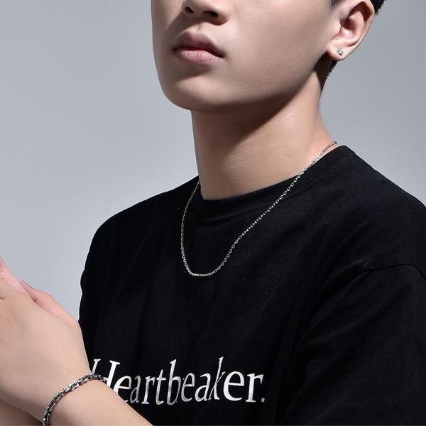 ネックレス あずきチェーン 小豆チェーン 太角 アンカー 4面カット 太