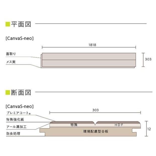 東洋テックス フロア材 CanvaS-Neo Wヒーリング塗装 光沢度10 CSN4 ボタニカルバーチ柄 6枚入