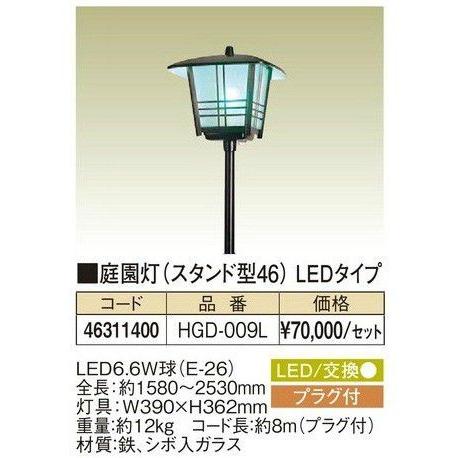 タカショー ガーデニング 庭園灯(スタンド型46)LEDタイプ【HGD-009L