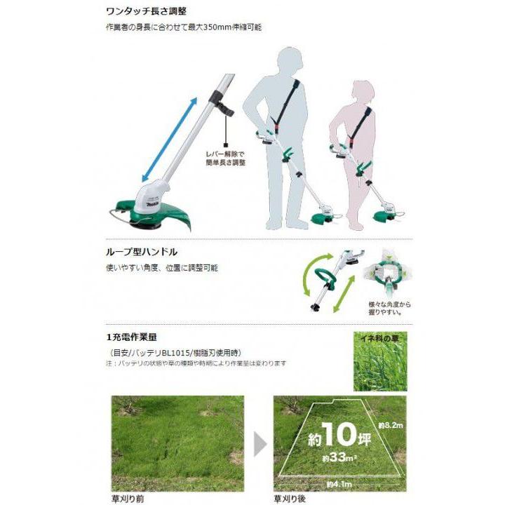 マキタ（makita） 樹脂刃 充電式草刈機 MUR100DSH 1.5Ah バッテリー