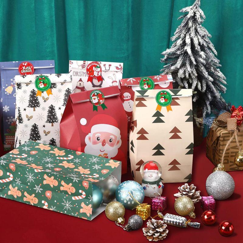 JANLOFO クリスマス 袋 32枚セット ラッピング 袋 お菓子袋 ギフトシール付き ギフトバッグ プレゼント用 (クリスマス柄)｜toku00301｜03