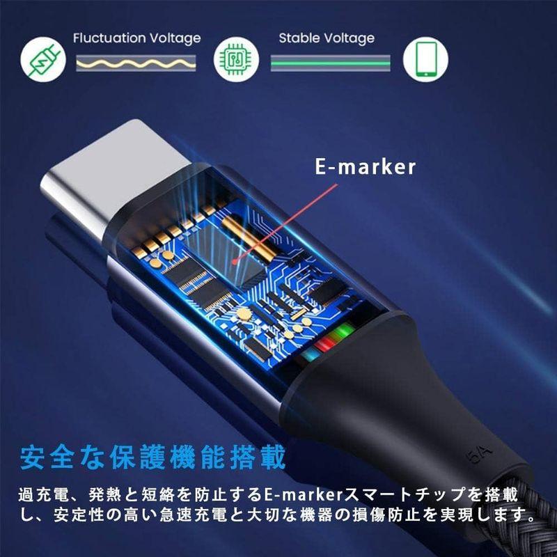 USB4 ケーブル USB Type-C ケーブル Thunderbolt 3対応 20Gbps高速転送 PD対応 100W急速充電 8K｜toku00301｜02