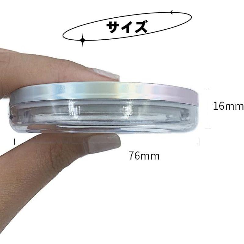 MUYYIKA パウダーケース 超薄い鏡付き フェイスパウダーケース 携帯用 小分け容器 パフ付き 鏡付きクリアルース 詰替え容器 手作りコ｜toku00301｜06