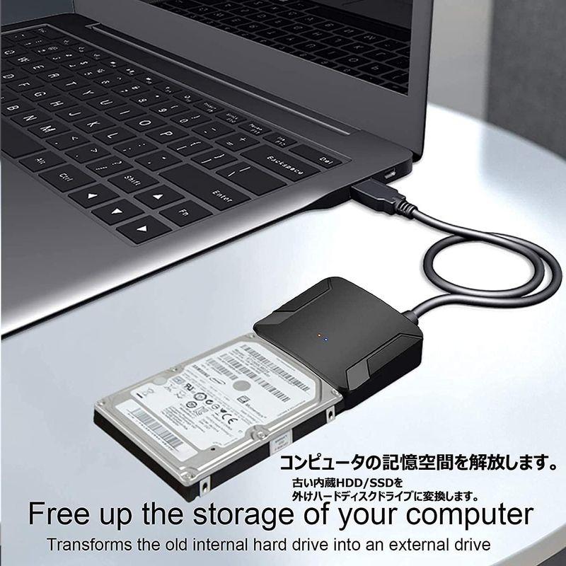 Runbod SATA USB 変換ケーブル 3.5インチ HDD SATA USB変換アダプタ 2.5インチ HDD SSD USB 変換｜toku00301｜03