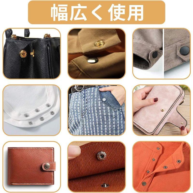 レザークラフト バネ ホック 工具 スナップボタン カシメセット 120個セット 収納ケース付き カシメ打ち具セット スナップ留め具 ホック｜toku00301｜02