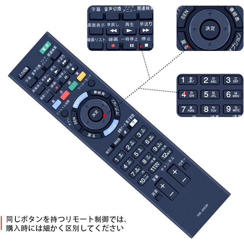 AVTVA RM-JD030 交換用リモコン for ソニー SONY テレビリモコン