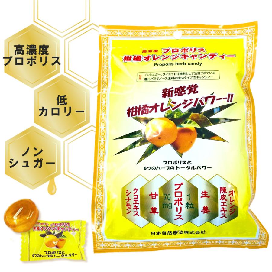 爆買 プロポリス ハーブ キャンディ オレンジ味 66g × 1袋 のど飴 ノン