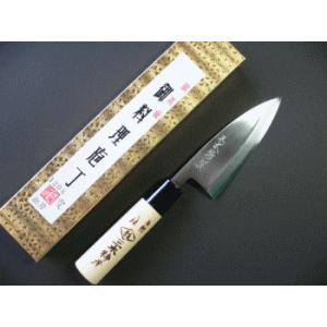 霞（カスミ）仕上げ出刃包丁 120mm「三木特撰」 TD402A : 三木特産の