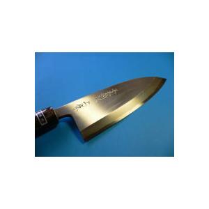 本職用出刃包丁（白鋼） 165mm水牛柄付「三木特撰上作」TD403C : 三木