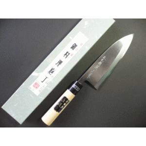 本職用出刃包丁（白鋼） 180mm水牛柄付「三木特撰上作」TD403D : 三木