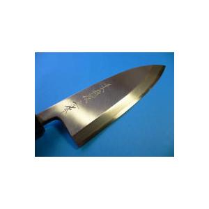 本職用出刃包丁（白鋼） 180mm水牛柄付「三木特撰上作」TD403D : 三木