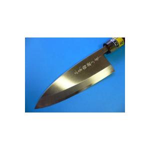 本職用出刃包丁（左利き用 白鋼）水牛柄付 150mm「三木特撰上作