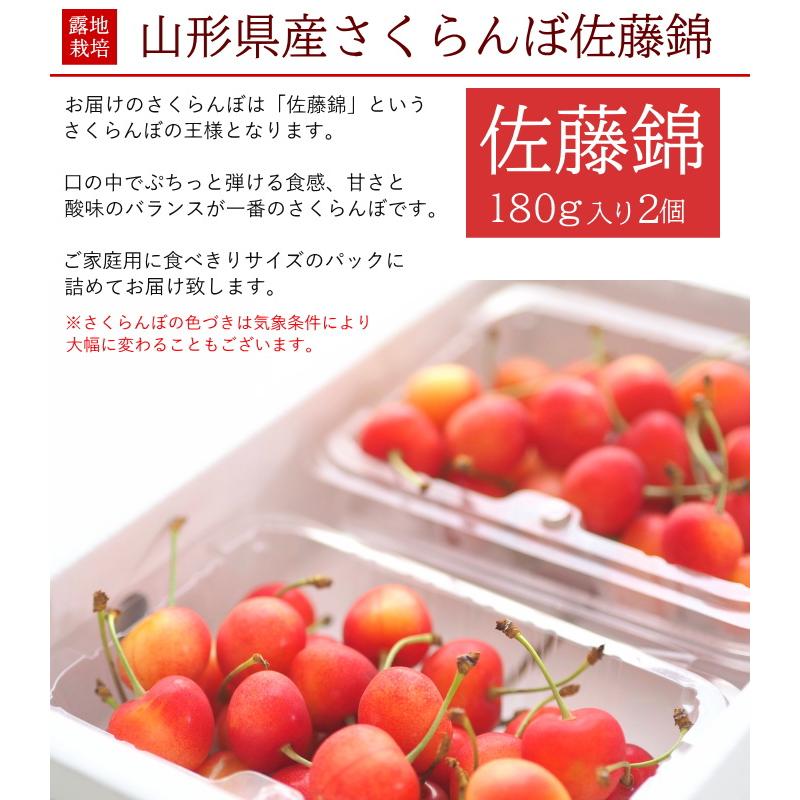principal 　山梨県産 さくらんぼ　家庭用 ご注文　BOX さくらんぼご家庭用 佐藤錦 山形県産 フードパック 180g 2個入り 茶箱