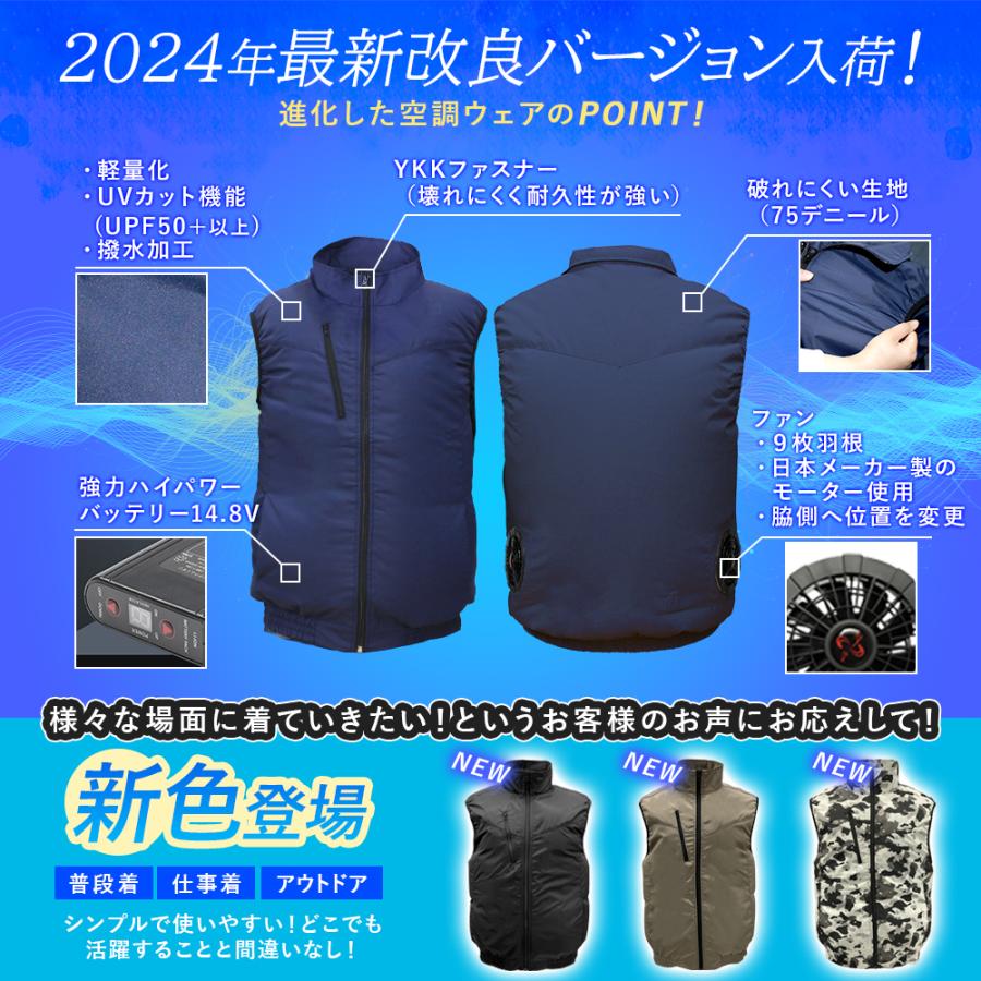 windcore 空調服ベスト　ファン　バッテリー　3点セット　全て2025年製 空調作業服 空調ベスト 空調ウェア フルセット 2025 2024 最強