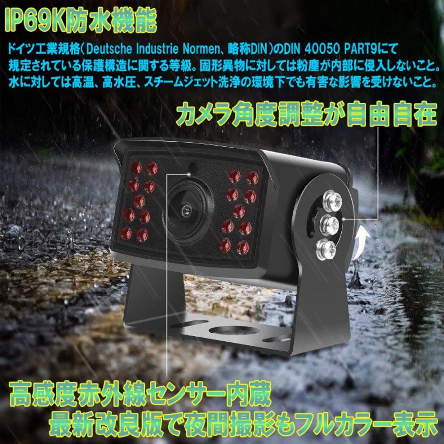 バックカメラ 後付け トラック用品 ワイヤレス 大型車載モニター