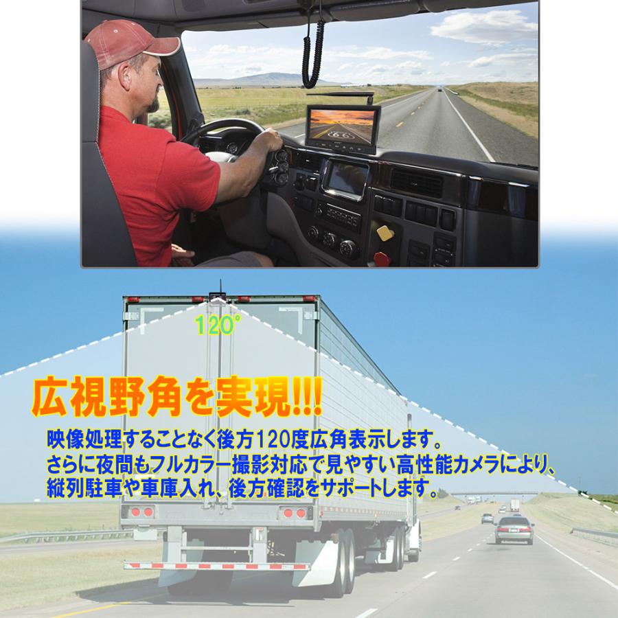バックカメラ 後付け トラック用品 ワイヤレス 大型車載モニター