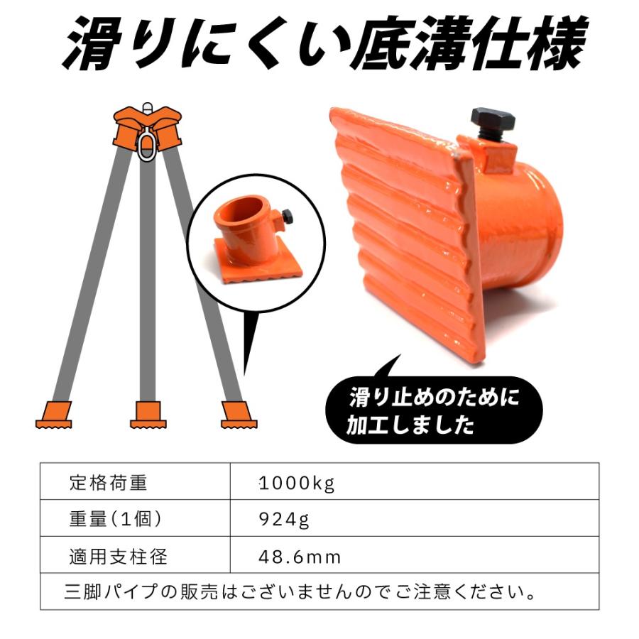 三脚ヘッド用スパイク 固定用ベース3個 部品販売 チェーンブロック用 3 