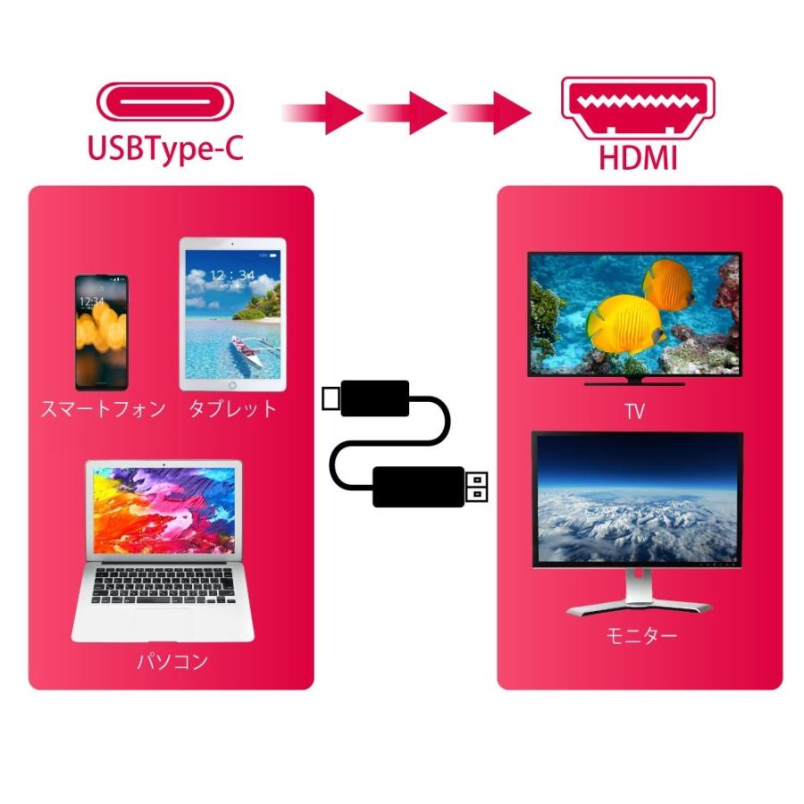 type-c to HDMI USB 変換ケーブル 変換アダプター 拡張｜tokusen-kan｜03