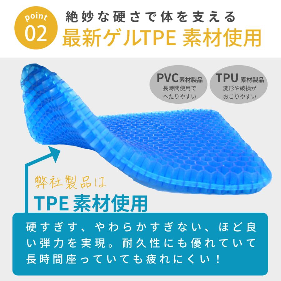 2個セット クッション カバー付き ジェルクッション ハニカム構造 運転 腰痛 ゲルクッション 体圧分散 無重力 釣り 座布団 座椅子 クッションカバー｜tokusen-kan｜06