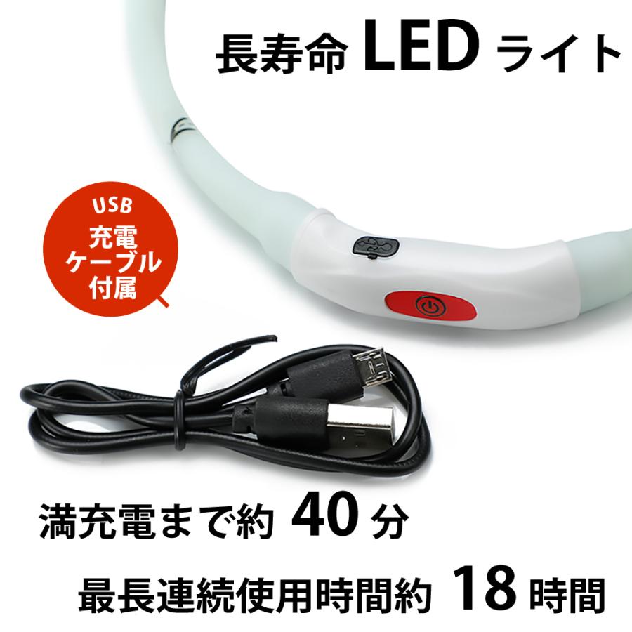 2本セット首輪 光る led ライト 犬 レインボー 夜間 発光 充電式 散歩 安全 長さ調節可能 散歩 夜 さんぽ 事故防止 ランニング 自転車 ベビーカー ランドセル｜tokusen-kan｜02