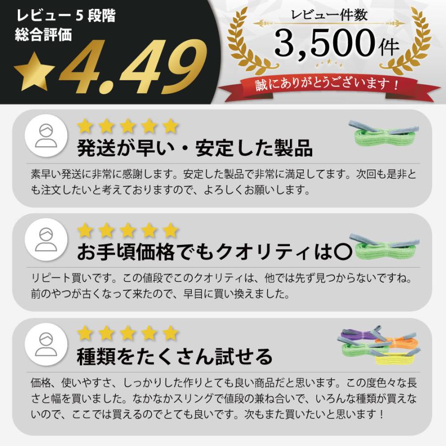 2本セット スリングベルト 50mm 4m 1600kg 幅 ベルトスリング 玉掛け