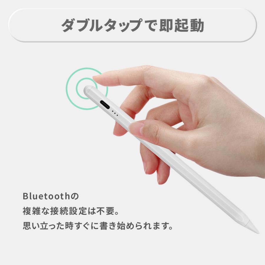 タッチペン iPad専用 ペンシル ipad第9世代 傾き感知 極細 電池残量