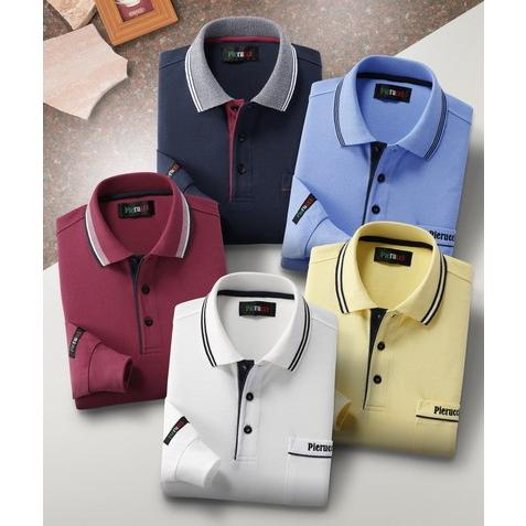 Pierucci/ピエルッチ カジュアル長袖ポロシャツ５色組　AS-0001