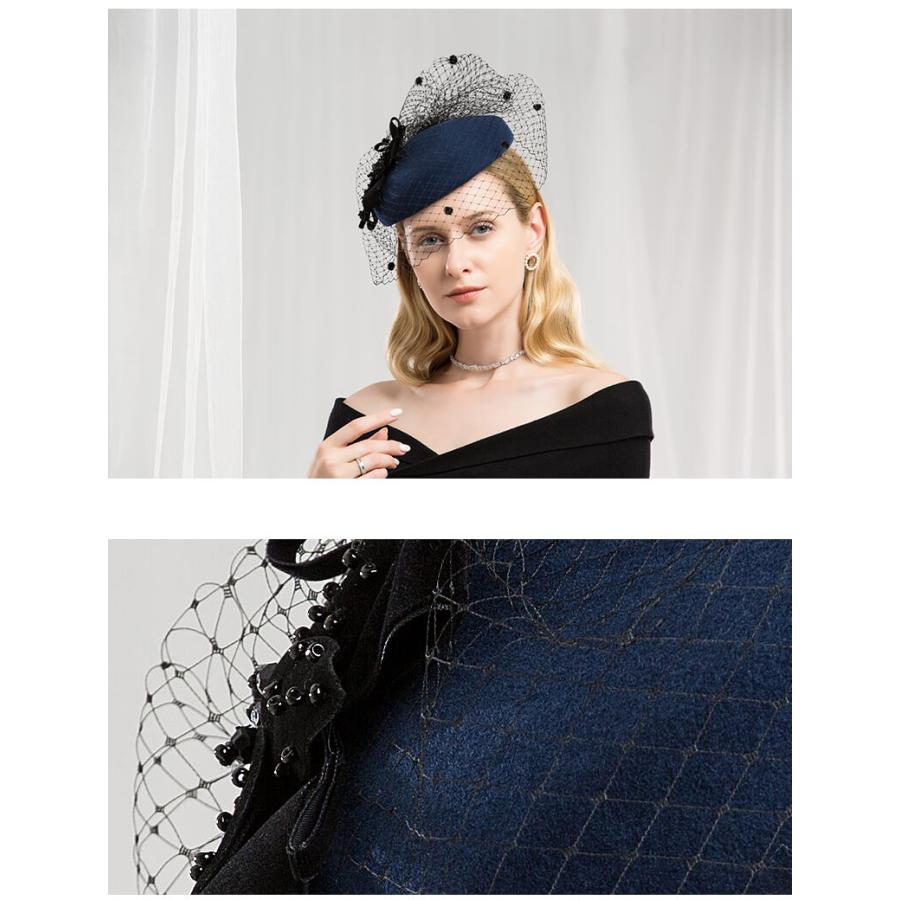 送料無料 カクテル帽 トーク帽 ベール付き フォーマル ウェディング