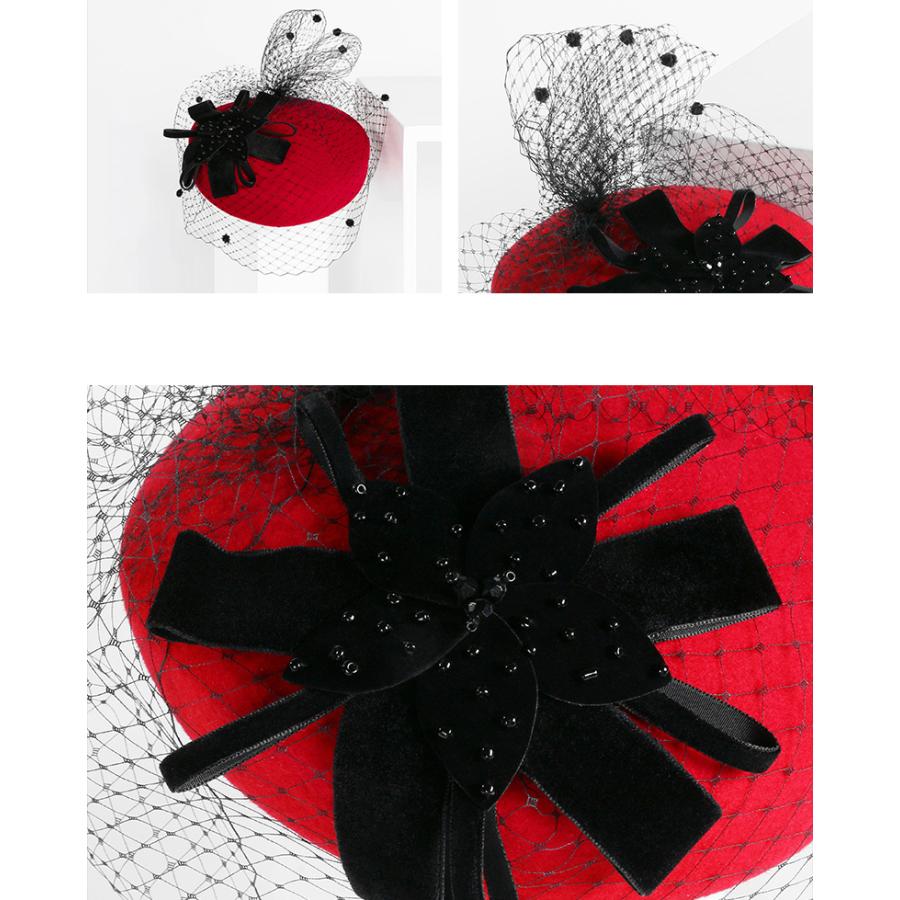 送料無料 カクテル帽 トーク帽 ベール付き フォーマル ウェディング