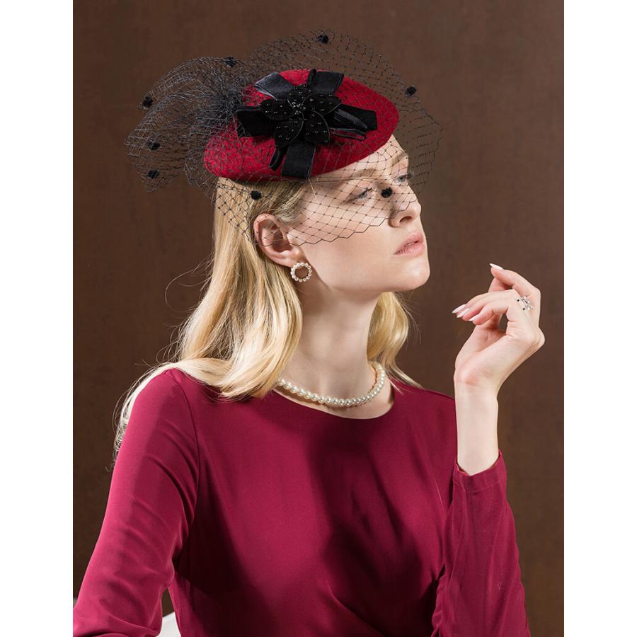 送料無料 カクテル帽 トーク帽 ベール付き フォーマル ウェディング