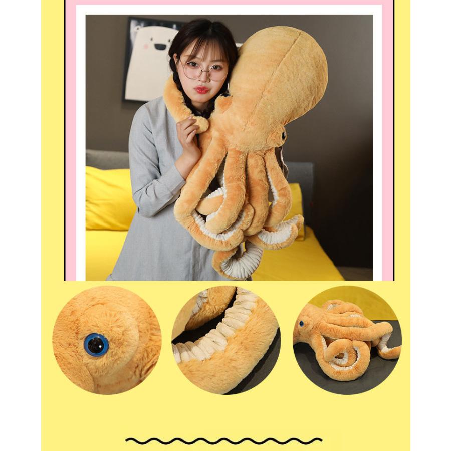 ブランドのギフト 送料無料 ぬいぐるみ タコ 抱き枕 クッション インテリア 大きい 子供 おもちゃ 動物 可愛い かわいい 彼女に ふわふわで癒される 柔らか 心地いい プレゼント Atlantide1 Com