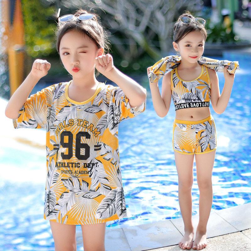 送料無料 子供水着3点セット キッズ ビキニ水着 セパレート タンキニ