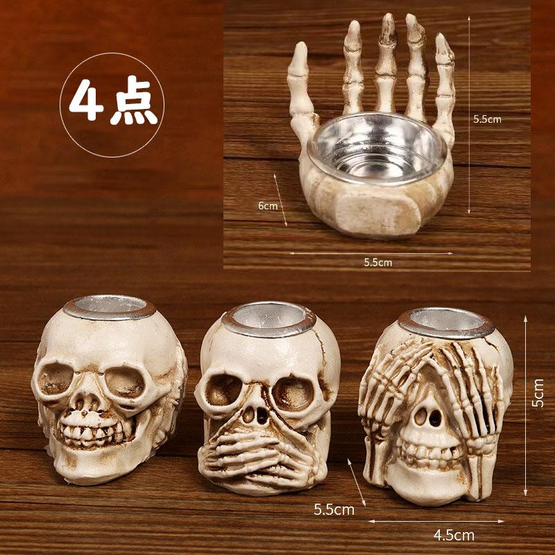 送料無料 キャンドルホルダー 4個セット ガイコツ ハロウィン